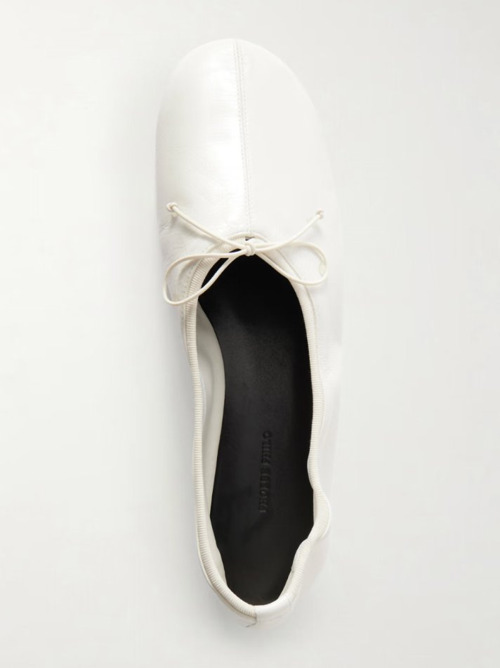 Phoebe Philo Bow-detailed gathered crinkled glossed-leather ballet flats | Thumbnail 2 Phoebe Philo Bow-detailed gathered crinkled glossed-leather ballet flats | Thumbnail 2