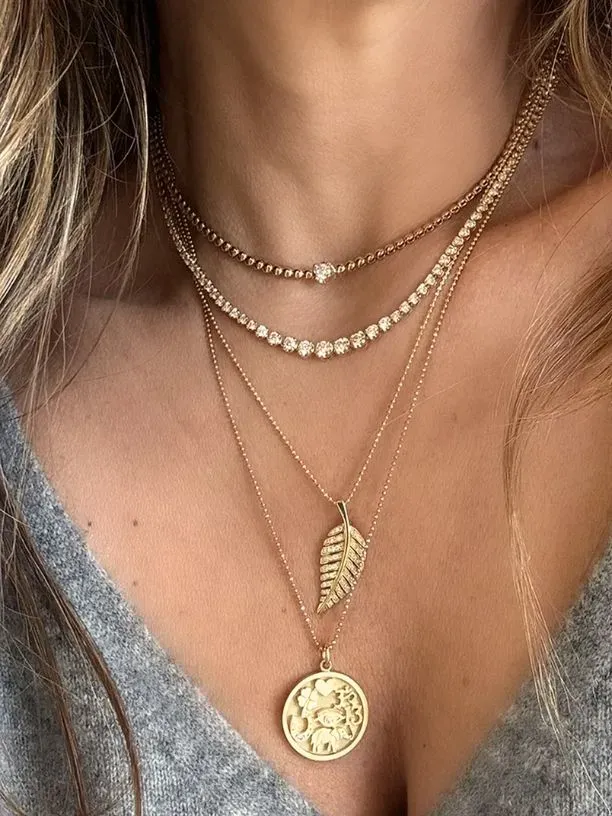 Mother's Day Jewelry Gift Guide — featuring Jennifer Meyer Large Leaf Necklace With Baguette-Cut Diamond Detail, Jennifer Meyer Good Luck Necklace, Jennifer Meyer Turquoise Inlay Heart Necklace with Diamonds and more